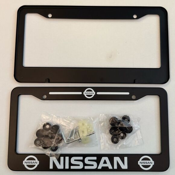Nissan License Plate Frame in Black Set of 2 NWT - Picture 4 of 5